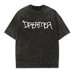 Street,Streetwear,Vintage,Washed,Cotton,Oversized,Loose,Charcoal,Graffiti,Dreamer,Tee,Unisex